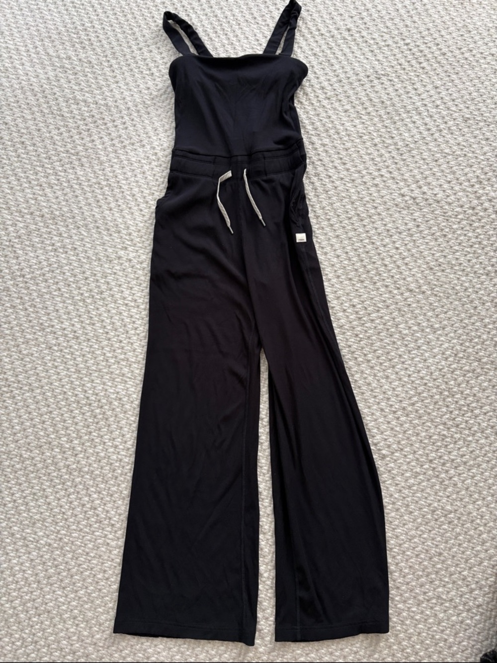 Vuori Black Wide-Leg Jumpsuit with Drawstring Waist XS
